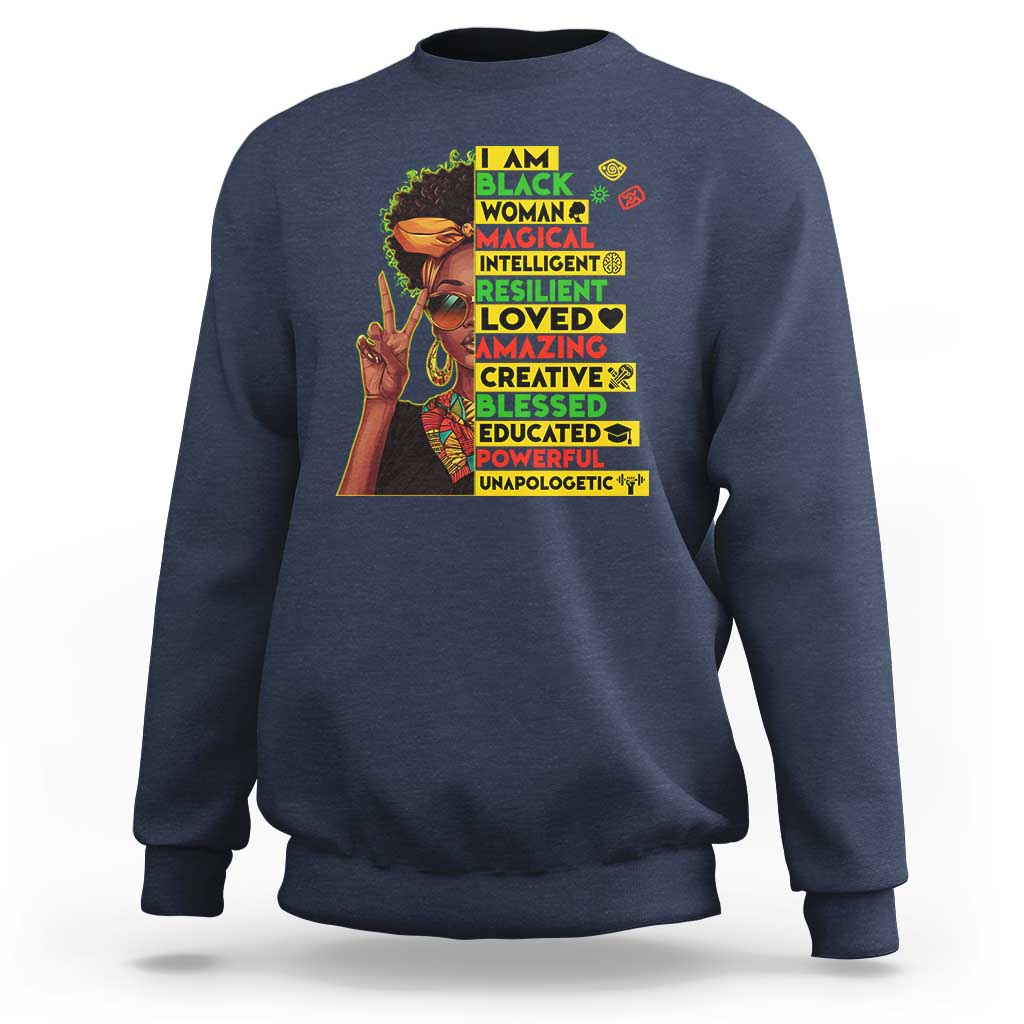I Am Black Man Sweatshirt Afro African American Pride Black History Month