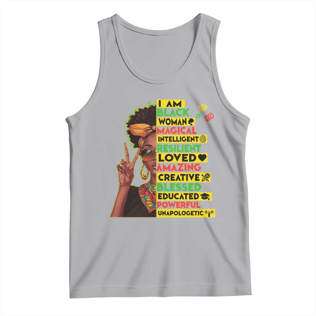 I Am Black Man Tank Top Afro African American Pride Black History Month