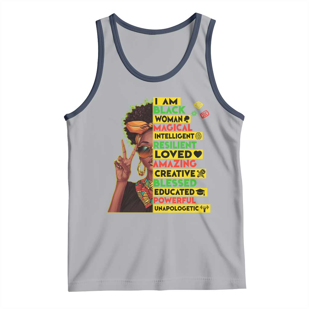 I Am Black Man Tank Top Afro African American Pride Black History Month
