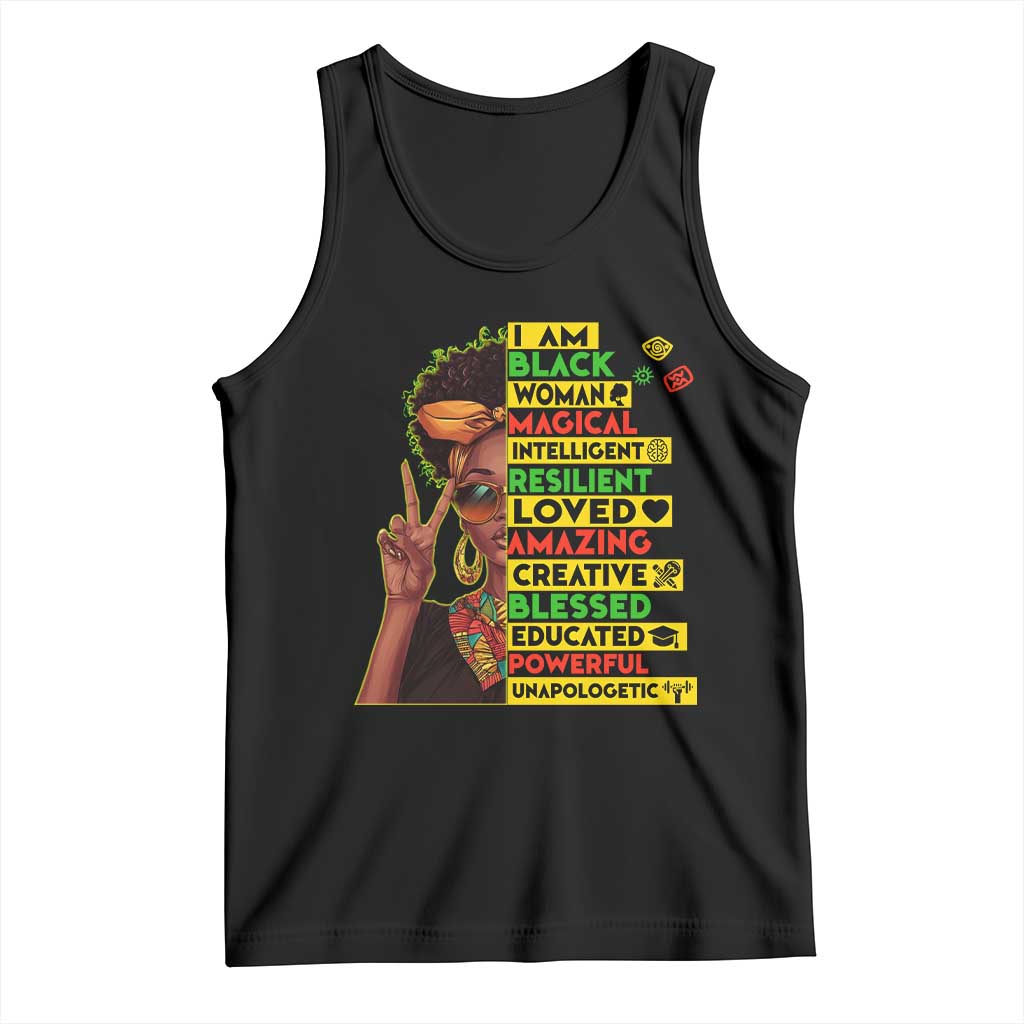 I Am Black Man Tank Top Afro African American Pride Black History Month