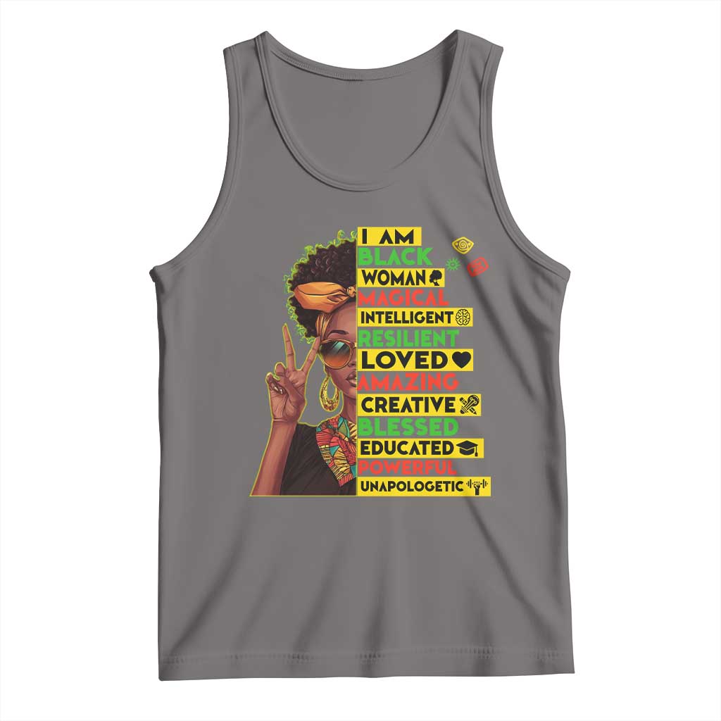 I Am Black Man Tank Top Afro African American Pride Black History Month