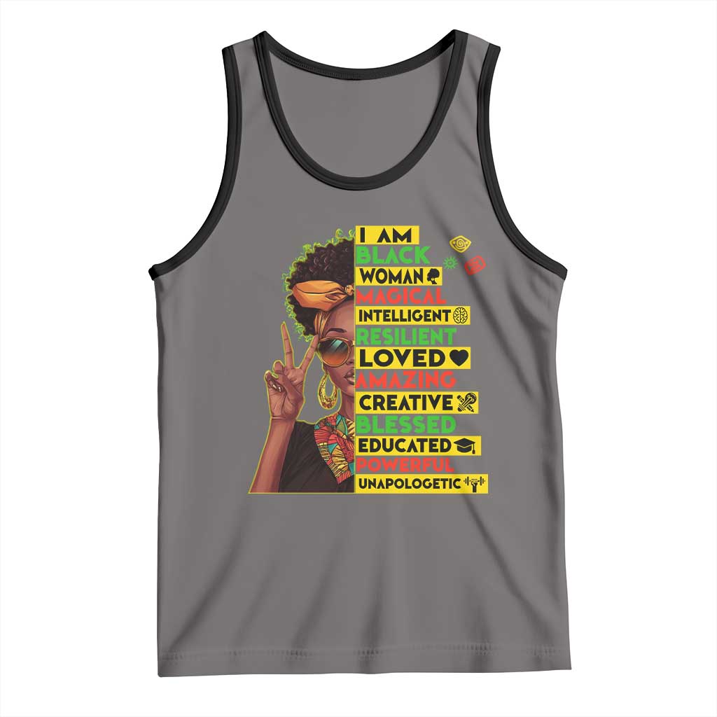 I Am Black Man Tank Top Afro African American Pride Black History Month