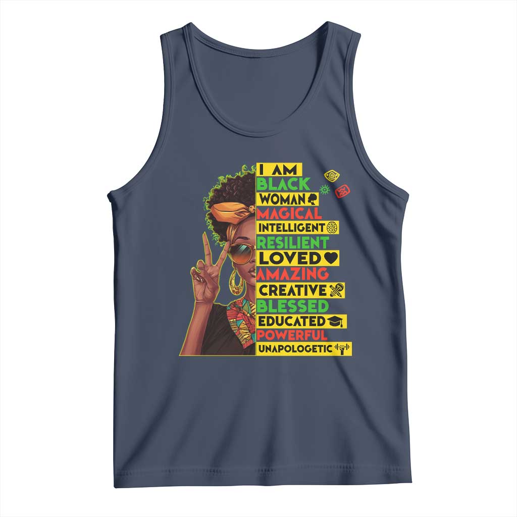 I Am Black Man Tank Top Afro African American Pride Black History Month