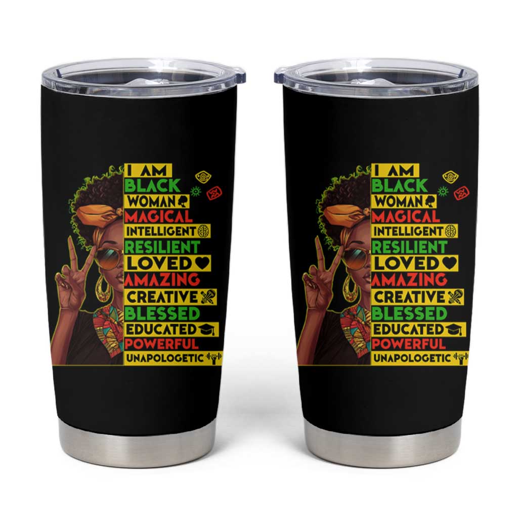 I Am Black Man Tumbler Cup Afro African American Pride Black History Month