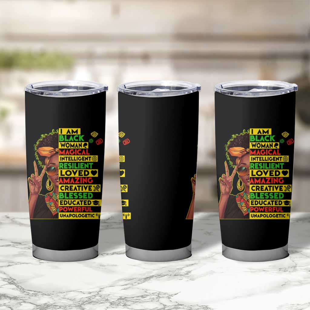 I Am Black Man Tumbler Cup Afro African American Pride Black History Month