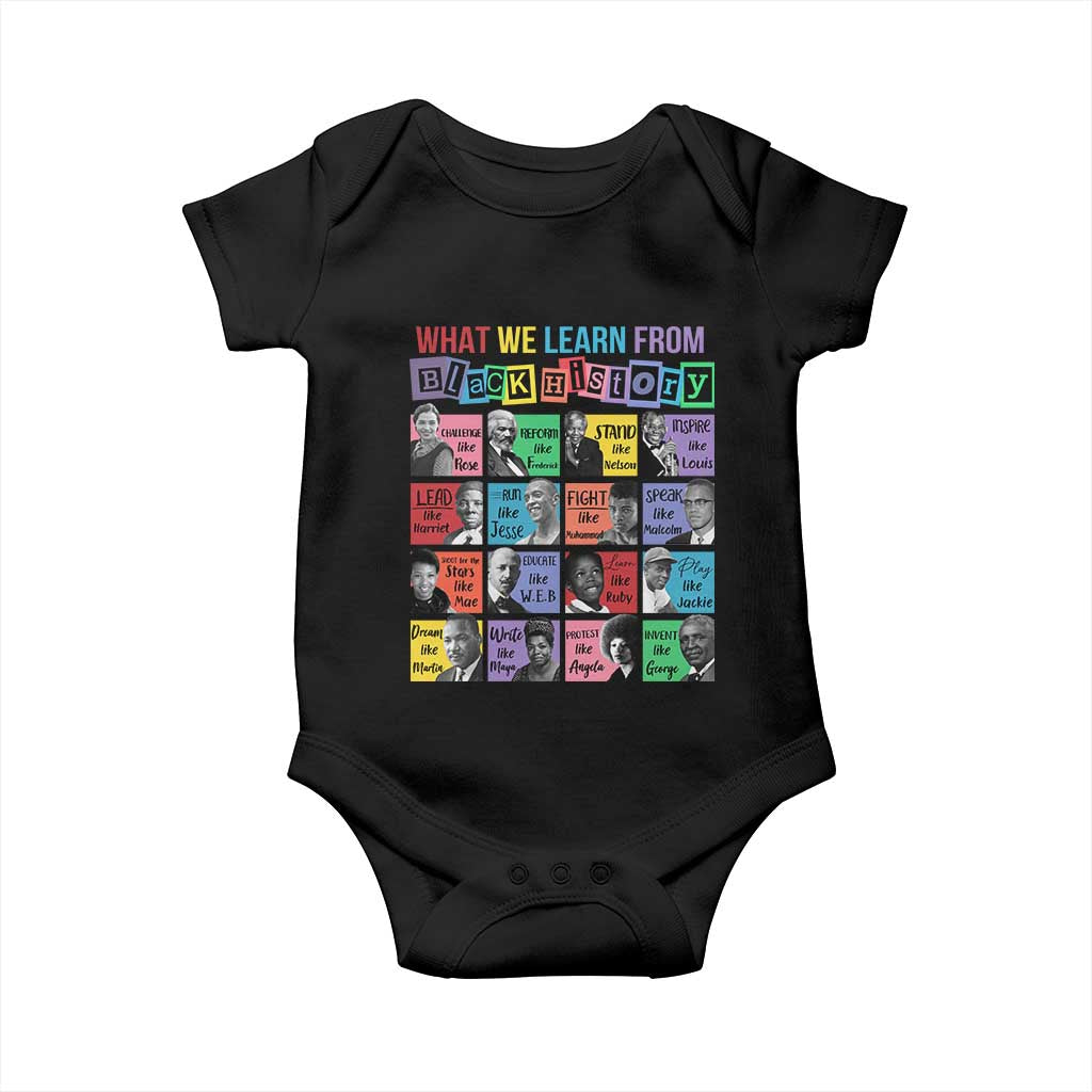 What We Learn From Black History Baby Onesie Black Civil Rights Leaders