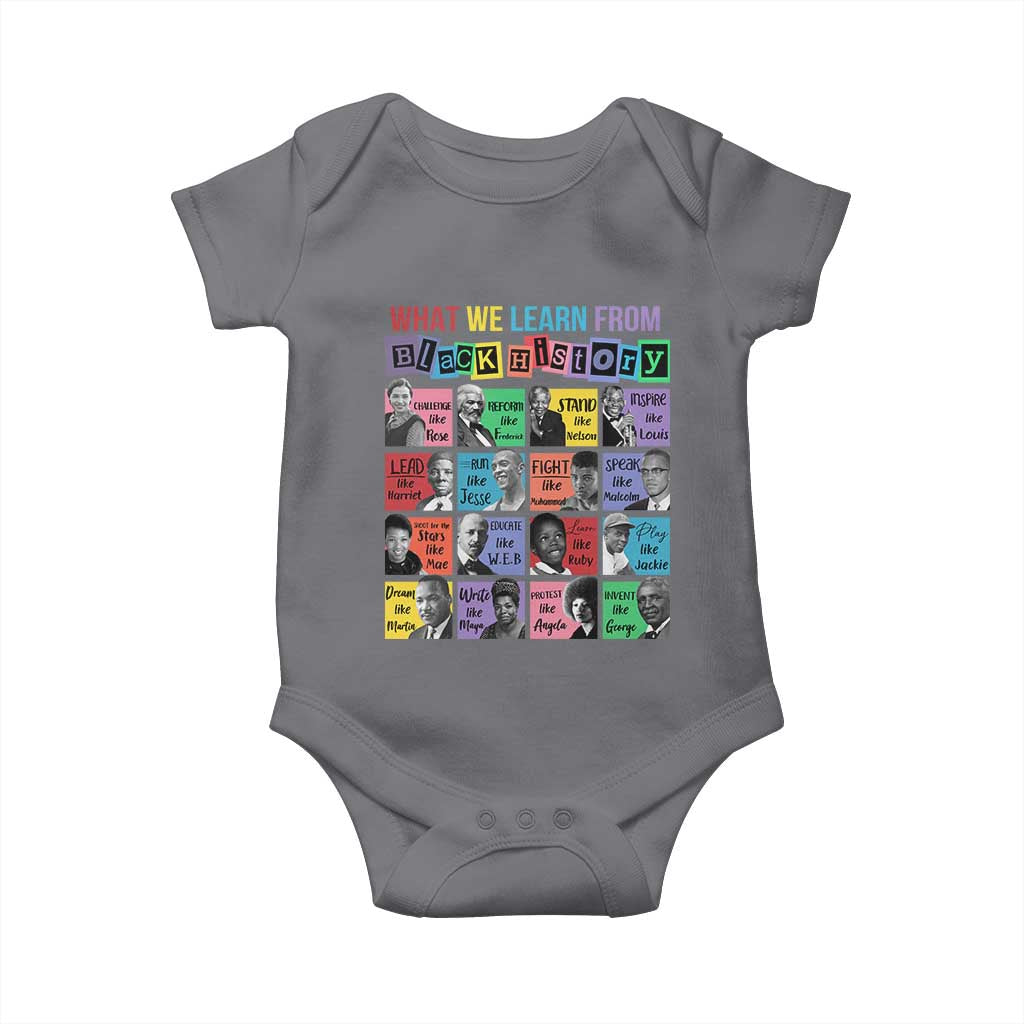 What We Learn From Black History Baby Onesie Black Civil Rights Leaders