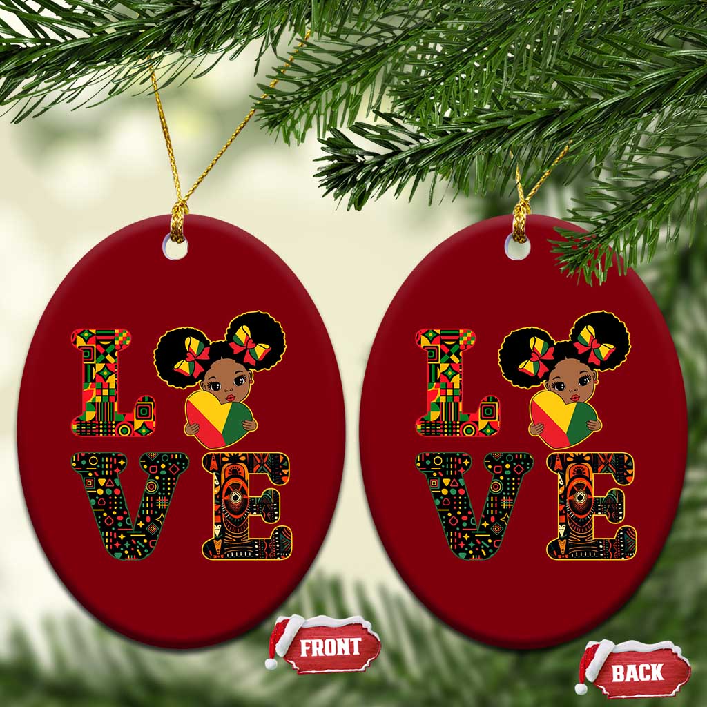 I Am Black Child Ceramic Ornament LOVE Black History Month Strong African American Pride - Wonder Print Shop