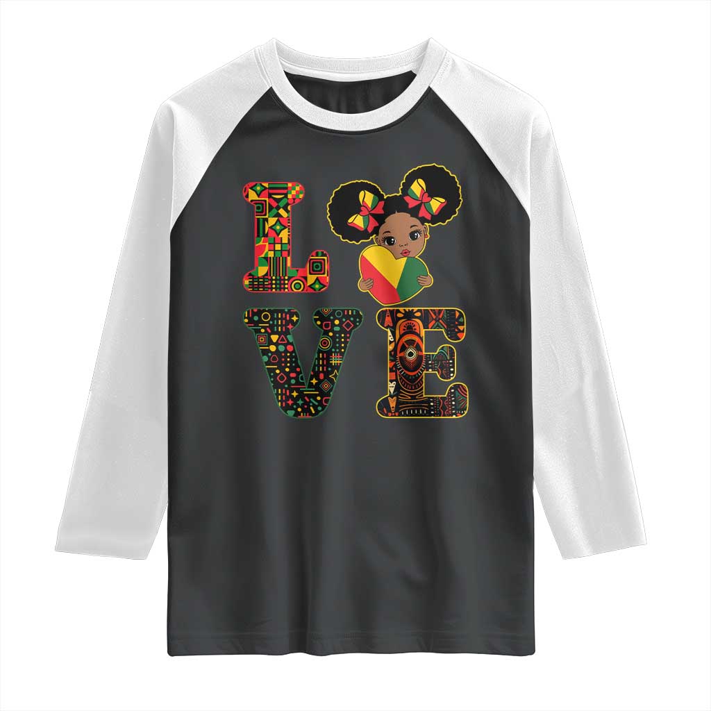 I Am Black Child Raglan Shirt LOVE Black History Month Strong African American Pride