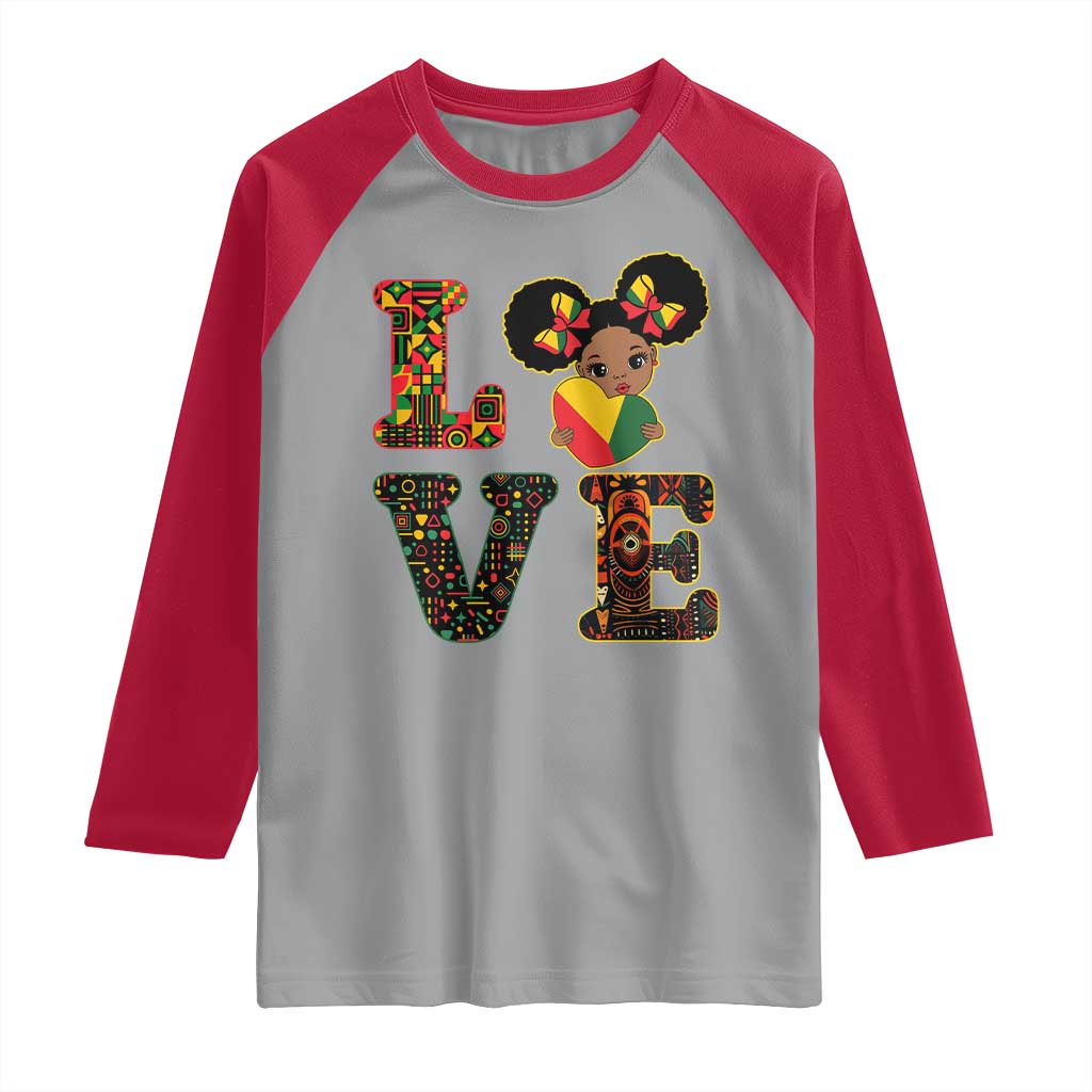 I Am Black Child Raglan Shirt LOVE Black History Month Strong African American Pride