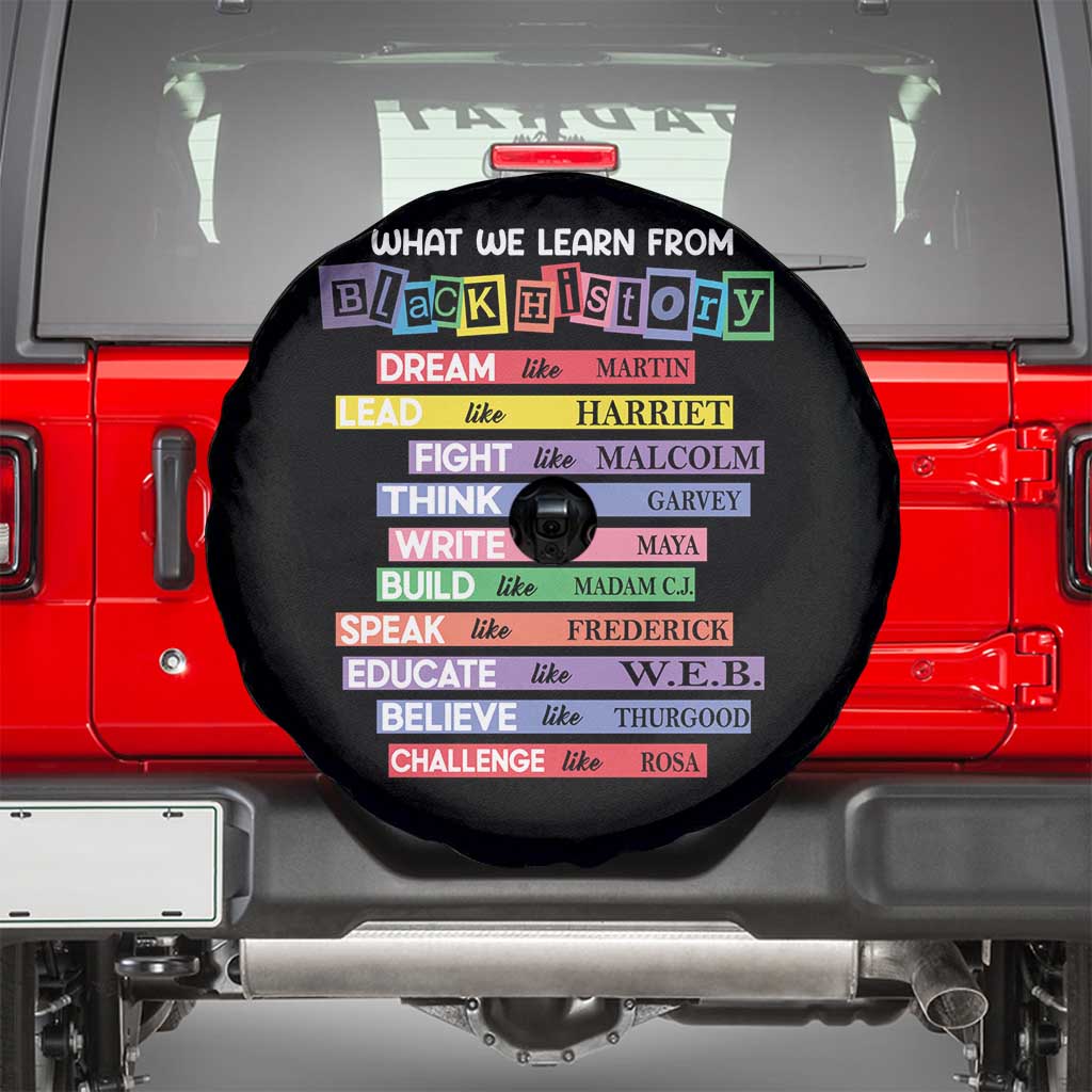 What We Learn From Black History Spare Tire Cover Celebration African American Roots Pride TS02
