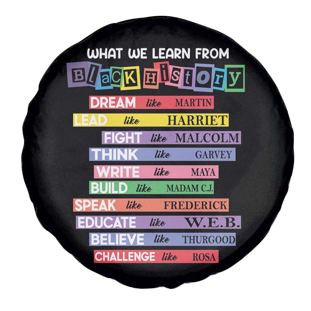 What We Learn From Black History Spare Tire Cover Celebration African American Roots Pride TS02
