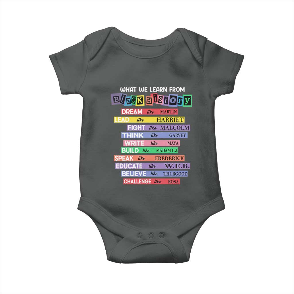 What We Learn From Black History Baby Onesie Celebration African American Roots Pride TS02