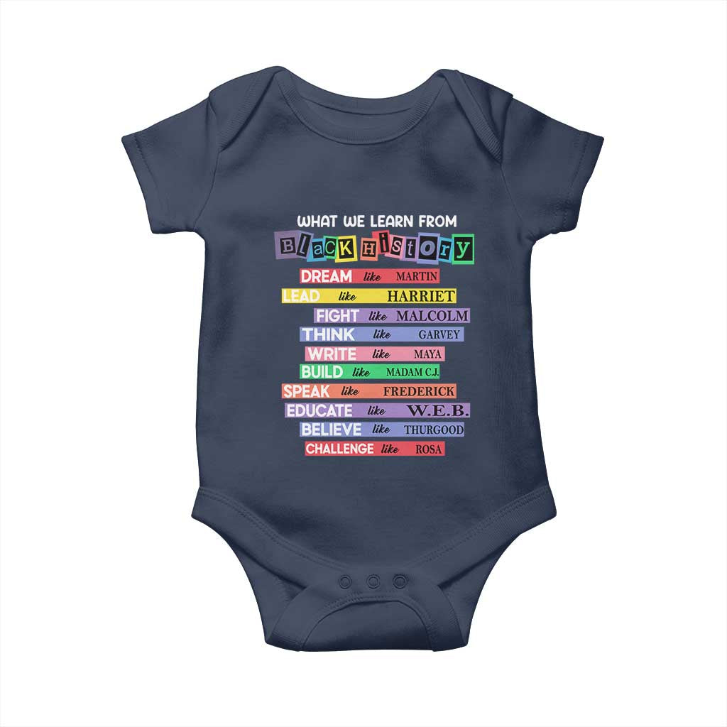 What We Learn From Black History Baby Onesie Celebration African American Roots Pride TS02