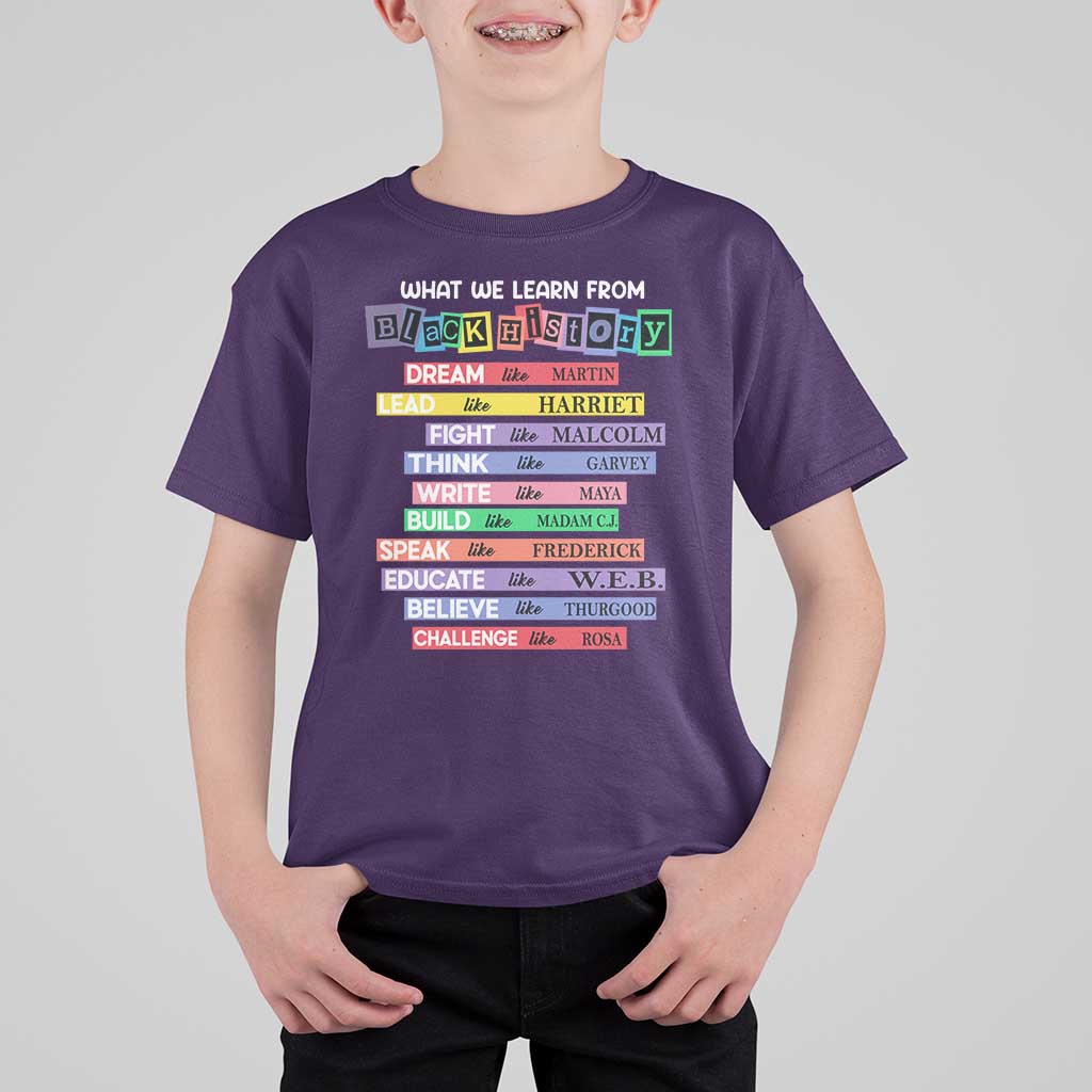 What We Learn From Black History T Shirt For Kid Celebration African American Roots Pride TS02