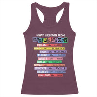 What We Learn From Black History Racerback Tank Top Celebration African American Roots Pride TS02