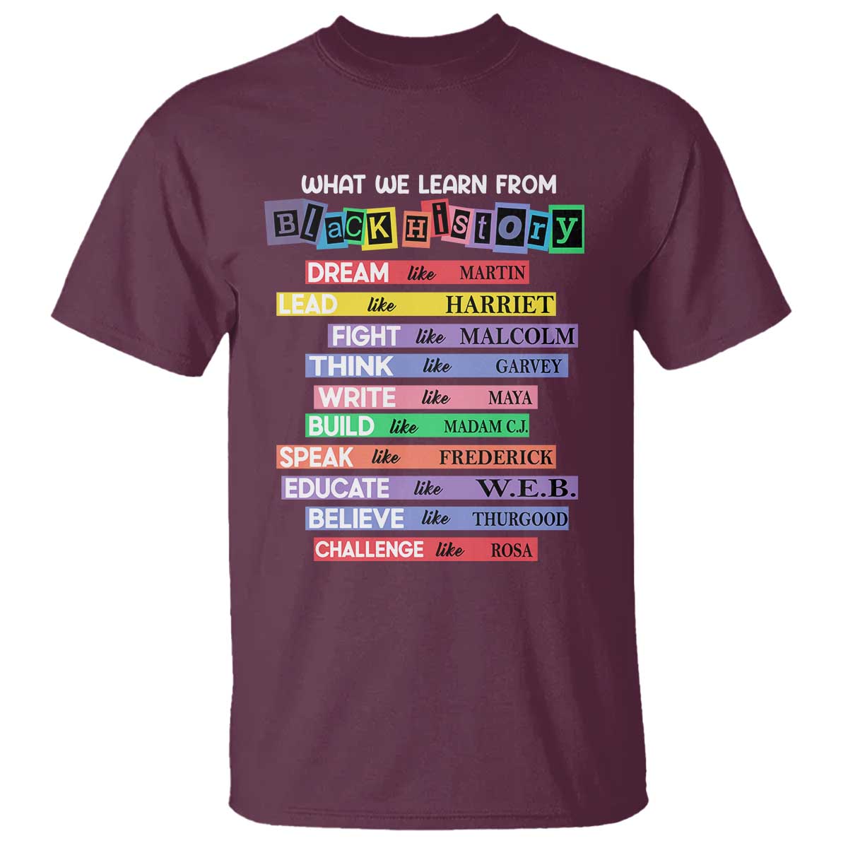 What We Learn From Black History T Shirt Celebration African American Roots Pride TS02