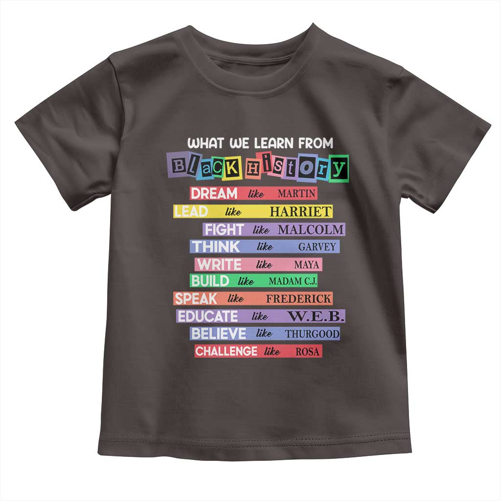 What We Learn From Black History Toddler T Shirt Celebration African American Roots Pride TS02