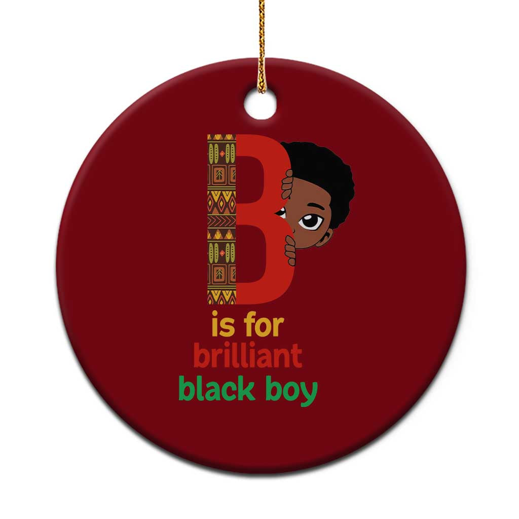 Black History Month Boy Ceramic Ornament B Is For Brilliant HBCU Education - Wonder Print Shop