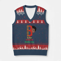 Black History Month Boy V-Neck Knit Sweater Vest B Is For Brilliant HBCU Education - Wonder Print Shop