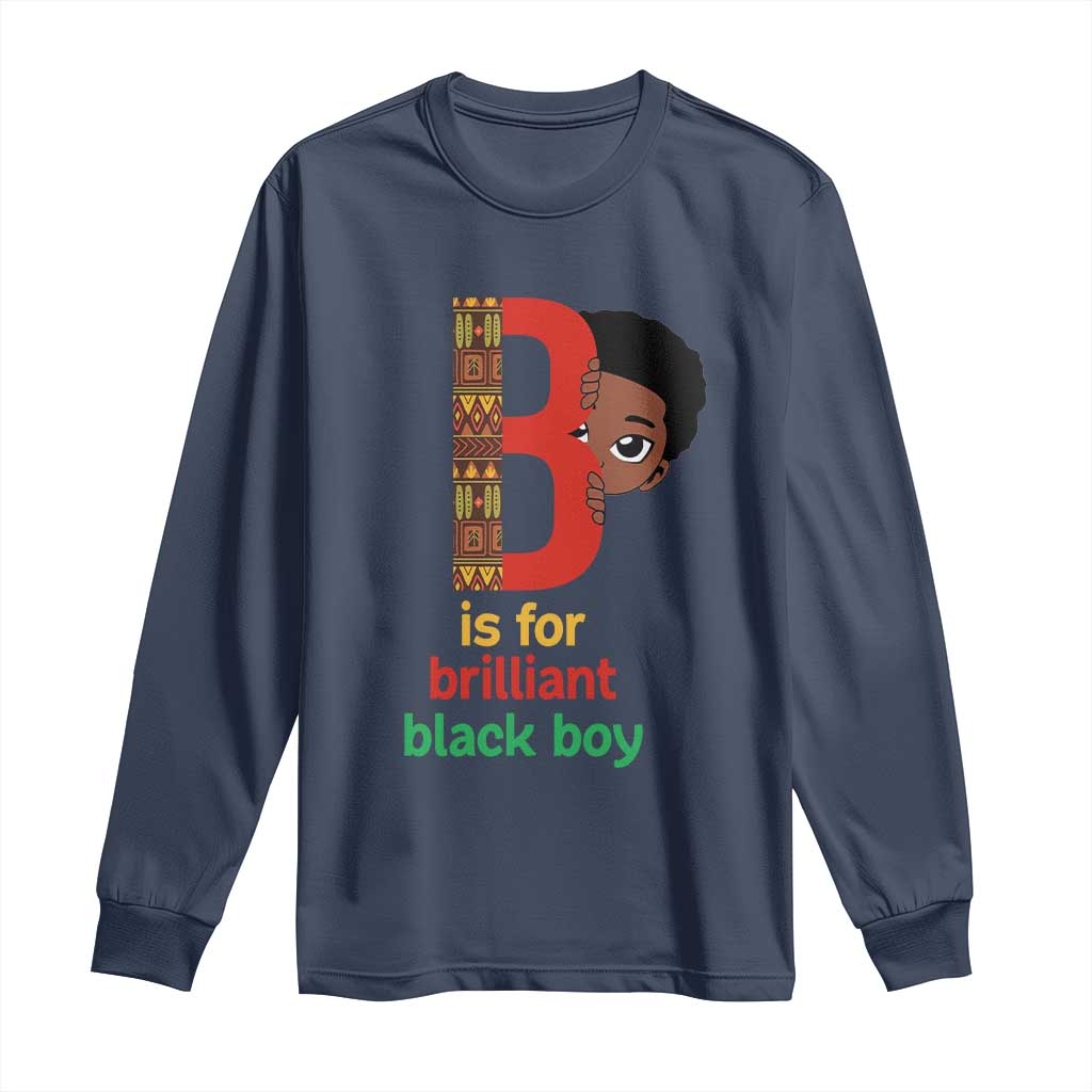 Black History Month Boy Long Sleeve Shirt B Is For Brilliant HBCU Education