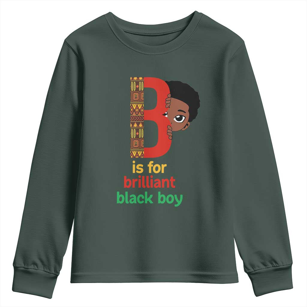Black History Month Boy Youth Sweatshirt B Is For Brilliant HBCU Education