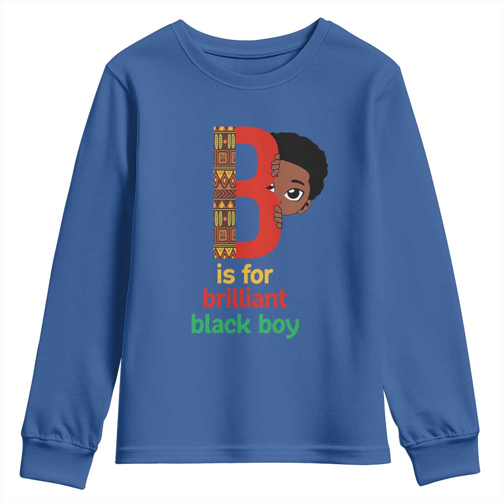 Black History Month Boy Youth Sweatshirt B Is For Brilliant HBCU Education