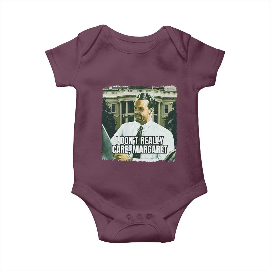 Funny JD Vance Interview Meme Baby Onesie I Don't Really Care Margaret