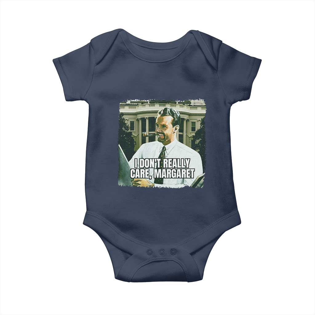 Funny JD Vance Interview Meme Baby Onesie I Don't Really Care Margaret