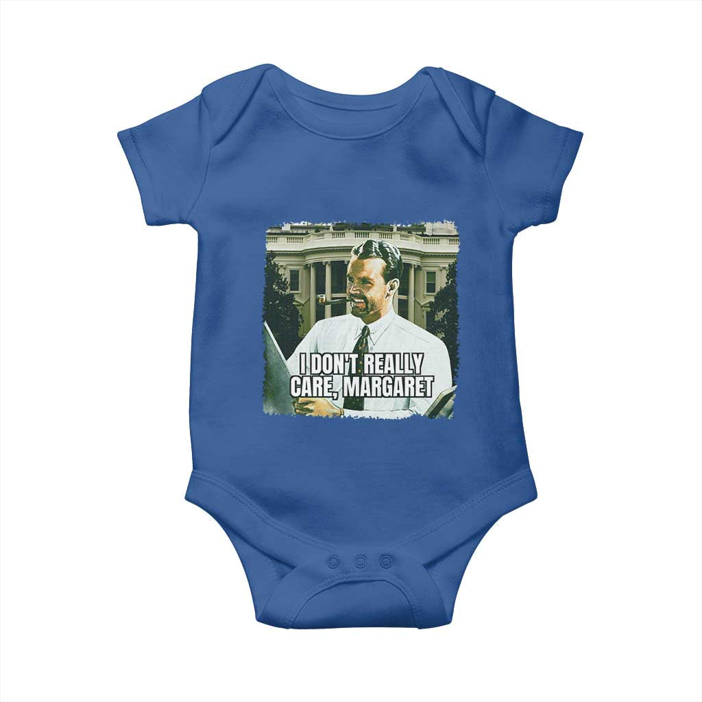 Funny JD Vance Interview Meme Baby Onesie I Don't Really Care Margaret