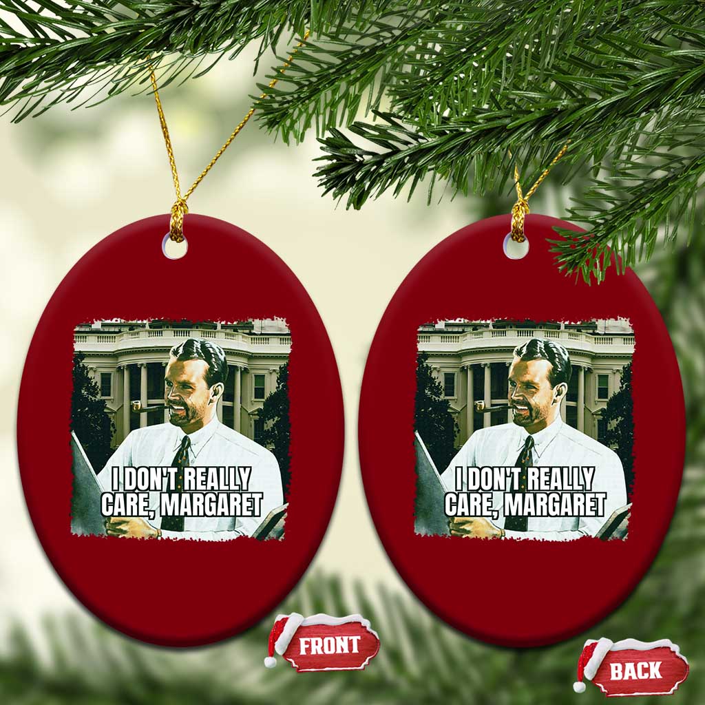 Funny JD Vance Interview Meme Ceramic Ornament I Don't Really Care Margaret - Wonder Print Shop