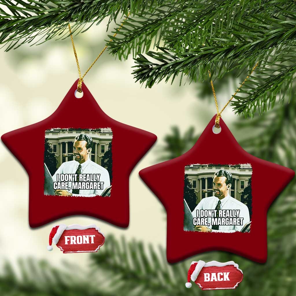 Funny JD Vance Interview Meme Ceramic Ornament I Don't Really Care Margaret - Wonder Print Shop