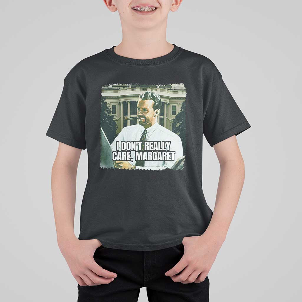 Funny JD Vance Interview Meme T Shirt For Kid I Don't Really Care Margaret