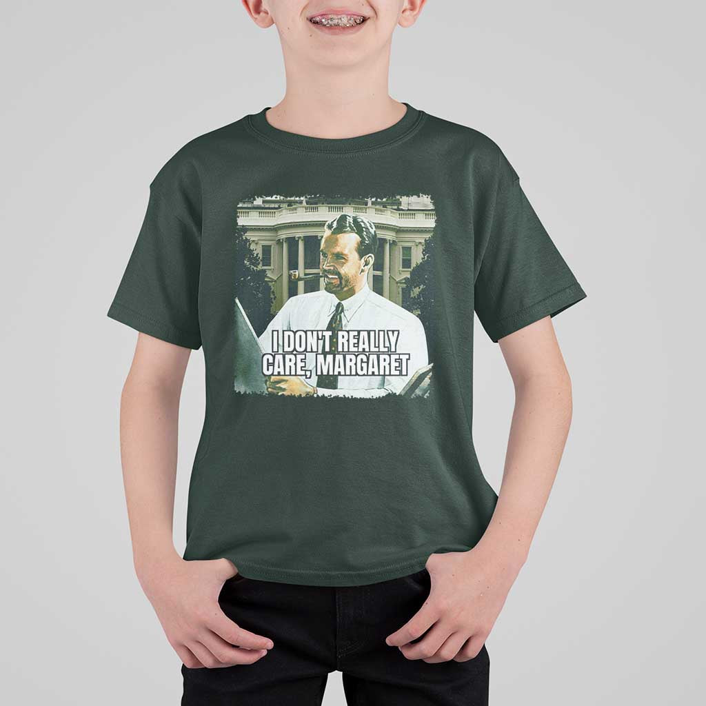 Funny JD Vance Interview Meme T Shirt For Kid I Don't Really Care Margaret