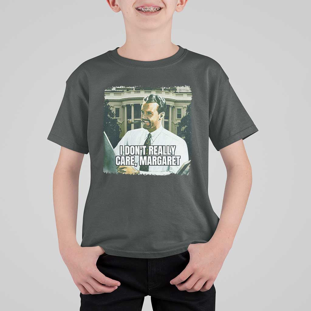 Funny JD Vance Interview Meme T Shirt For Kid I Don't Really Care Margaret