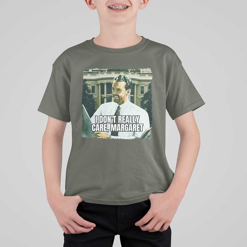 Funny JD Vance Interview Meme T Shirt For Kid I Don't Really Care Margaret