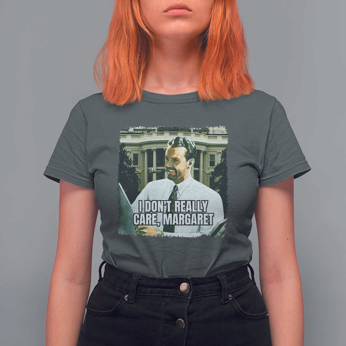 Funny JD Vance Interview Meme T Shirt For Women I Don't Really Care Margaret