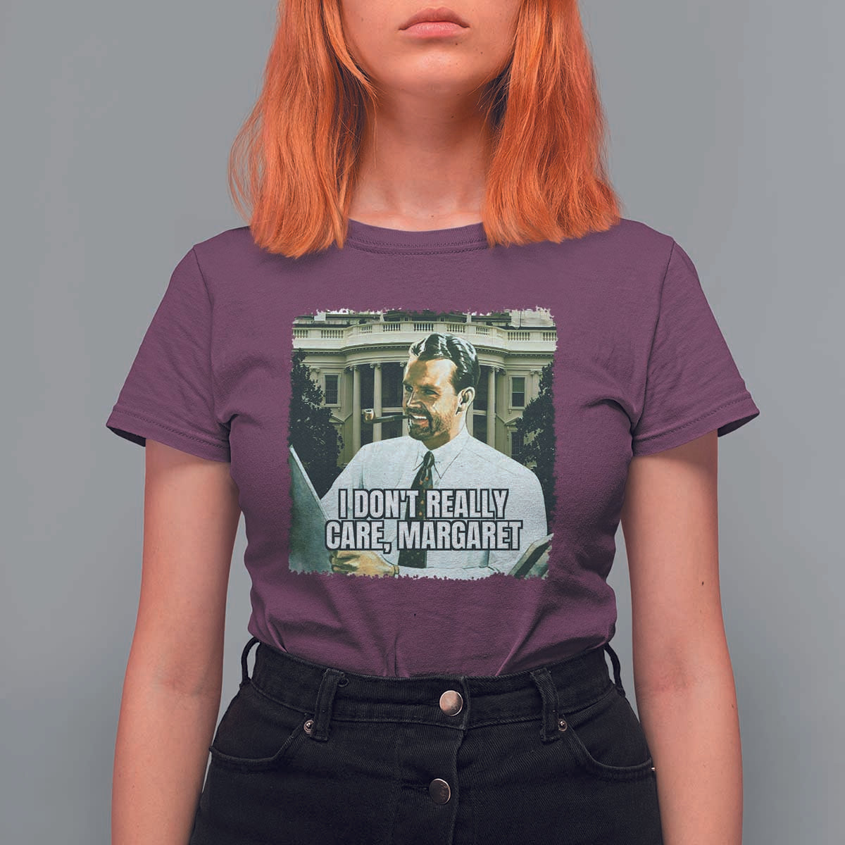 Funny JD Vance Interview Meme T Shirt For Women I Don't Really Care Margaret