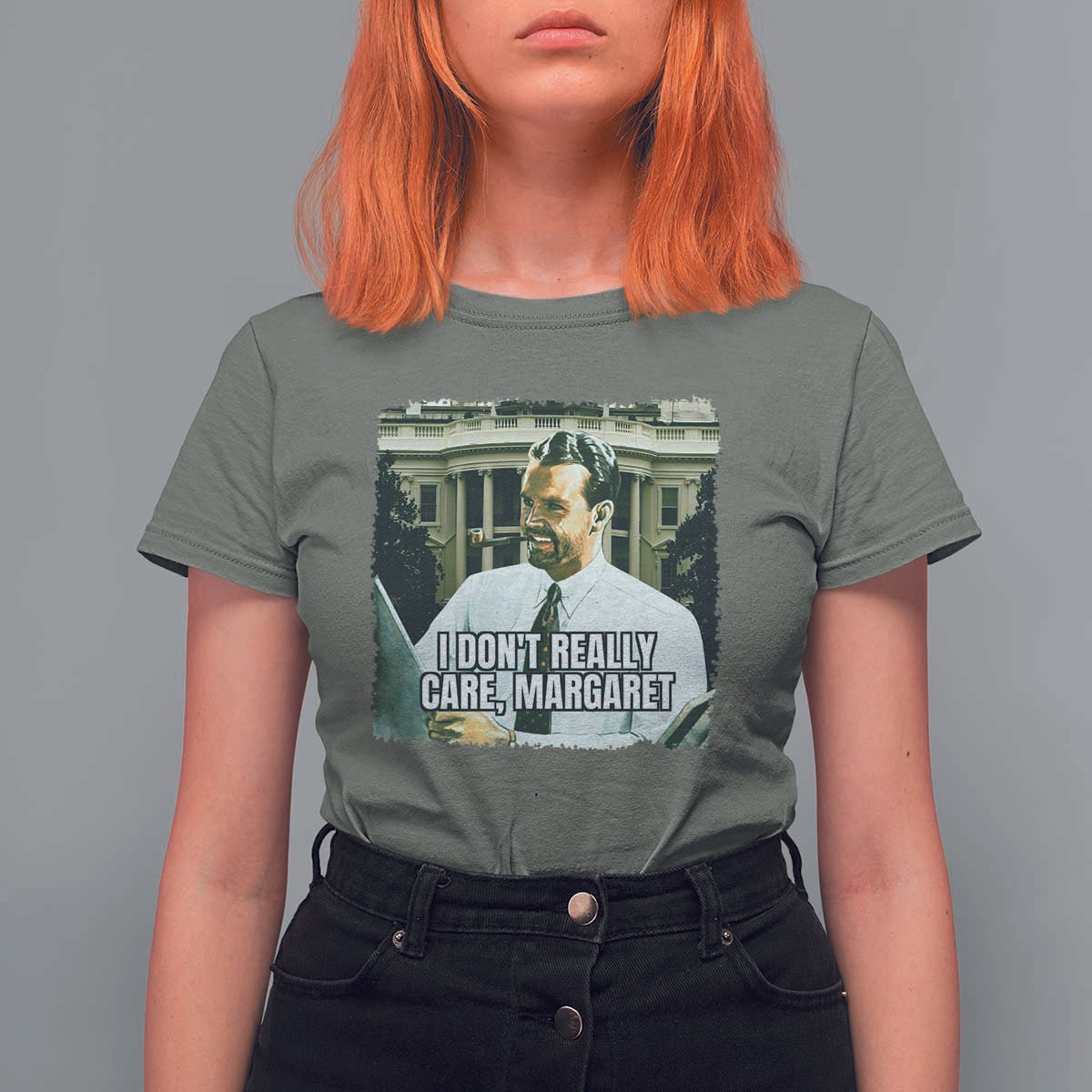 Funny JD Vance Interview Meme T Shirt For Women I Don't Really Care Margaret