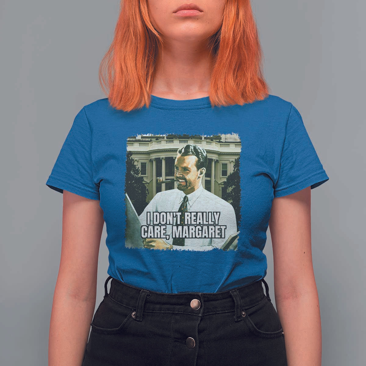 Funny JD Vance Interview Meme T Shirt For Women I Don't Really Care Margaret