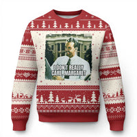 Funny JD Vance Interview Meme Knitted Sweatshirt I Don't Really Care Margaret