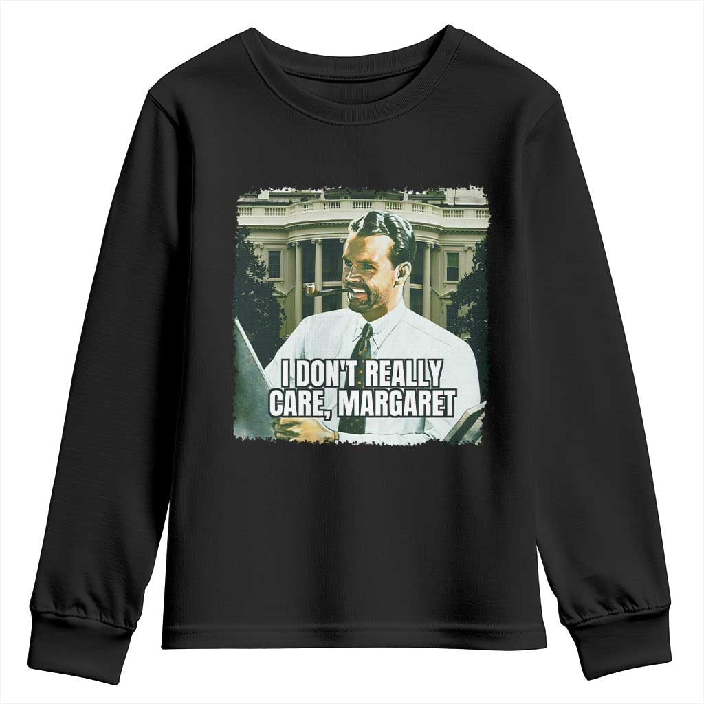 Funny JD Vance Interview Meme Youth Sweatshirt I Don't Really Care Margaret