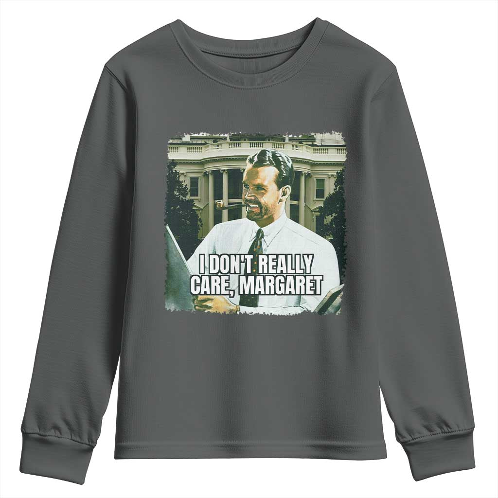 Funny JD Vance Interview Meme Youth Sweatshirt I Don't Really Care Margaret