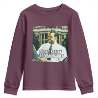 Funny JD Vance Interview Meme Youth Sweatshirt I Don't Really Care Margaret