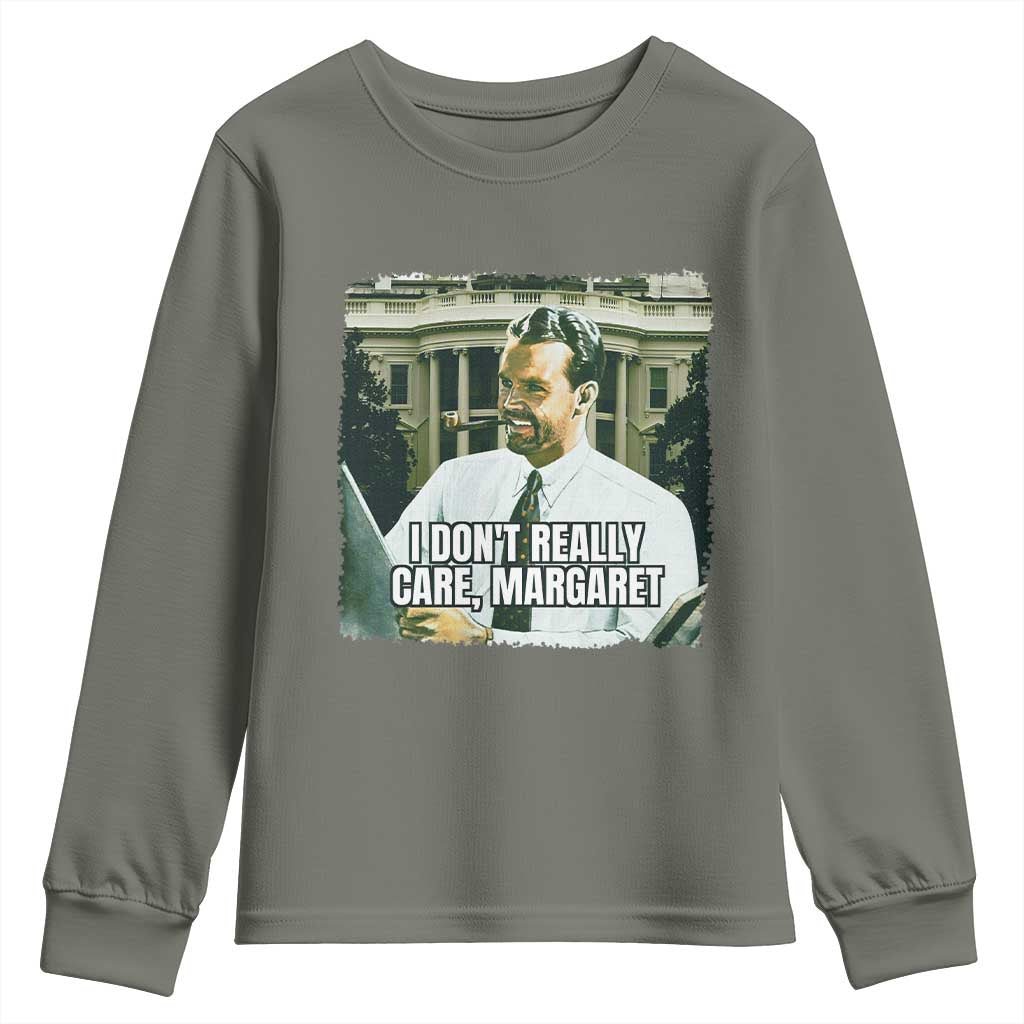 Funny JD Vance Interview Meme Youth Sweatshirt I Don't Really Care Margaret