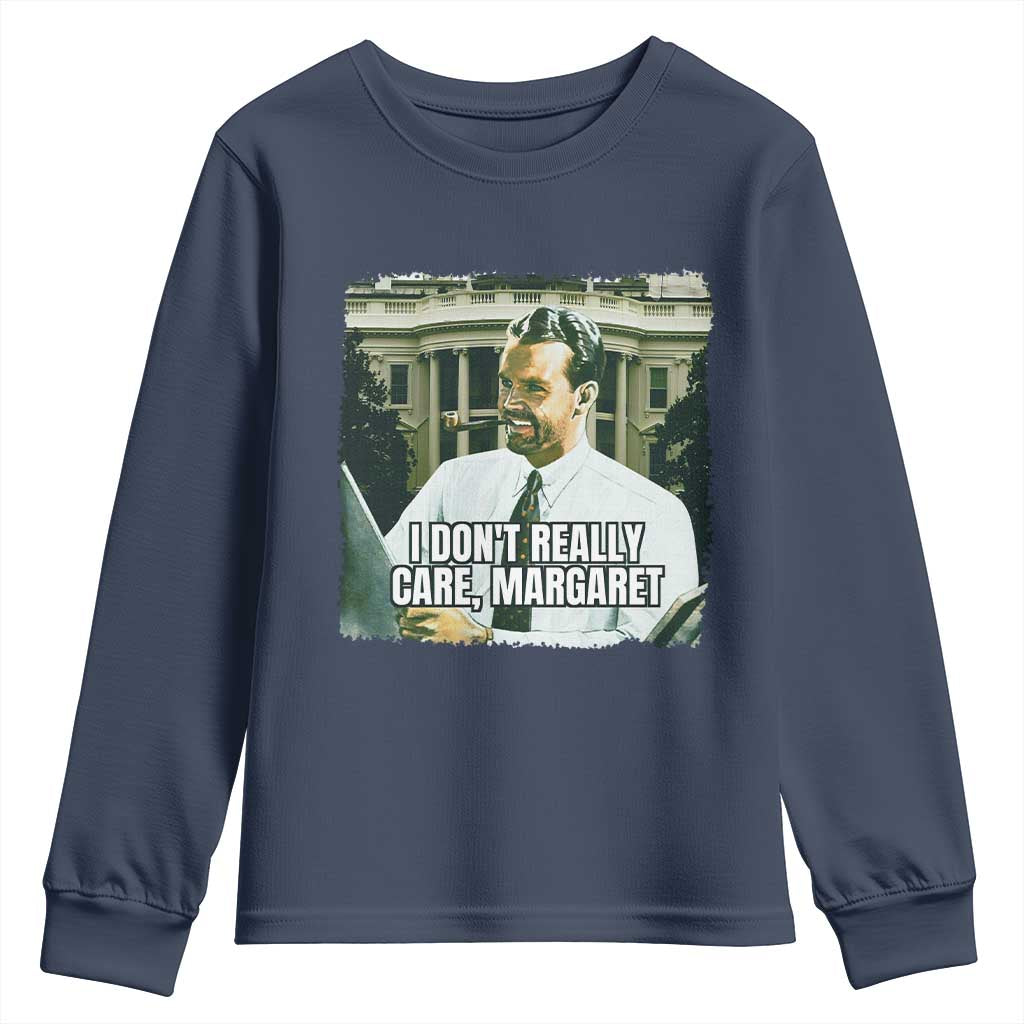 Funny JD Vance Interview Meme Youth Sweatshirt I Don't Really Care Margaret