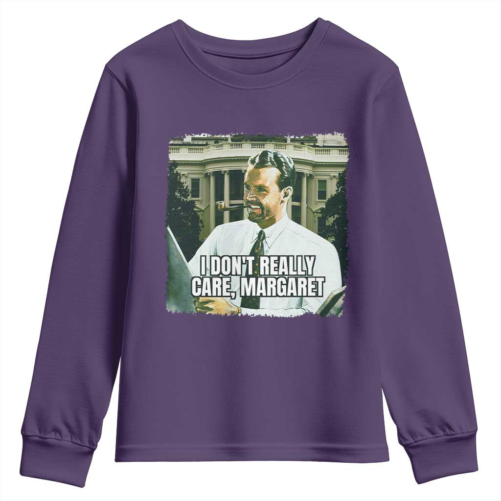 Funny JD Vance Interview Meme Youth Sweatshirt I Don't Really Care Margaret