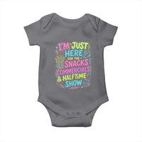 I'm Just Here for The Snacks Commercials Halftime Show Baby Onesie Funny Game Day Neon Style