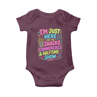 I'm Just Here for The Snacks Commercials Halftime Show Baby Onesie Funny Game Day Neon Style