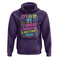 I'm Just Here for The Snacks Commercials Halftime Show Hoodie Funny Game Day Neon Style